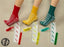 Confetti Treads - Fall Management Slipper Socks Large Yellow Above the Ankle - 90381