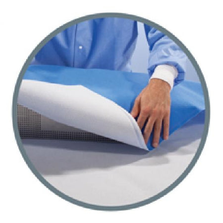 O&M Halyard Inc H400 HALYARD* QUICK CHECK* Sterilization Wrap White / Blue 54 X 54 Inch Dual Layer SMS Polypropylene - 34146