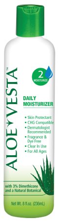 Convatec Aloe Vesta Hand and Body Moisturizer 8 oz. Bottle Unscented Lotion CHG Compatible - 324809
