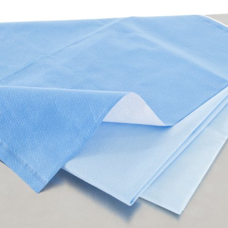 QUICK CHECK* H600 - Sterilization Wrap White / Blue 54 X 54 Inch Dual Layer SMS Polypropylene Steam / EO Gas / Hydrogen Peroxide - 34142