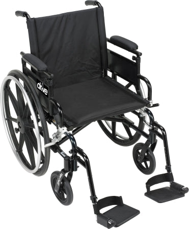 Drive Medical Viper Plus GT Lightweight Wheelchair Dual Axle Full Length Arm Flip Back, Padded, Removable Arm Style Mag Wheel Black 18 Inch Seat Width 300 lbs. Weight Capacity - PLA418FBFAARAD-SF