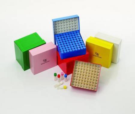 CryoFile XL - Cryogenic Vial Storage Box Cardboard, Yellow, 130 X 130 X 97 mm For Use With 3, 4, and 5 mL Vials - 89092-386