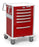 Waterloo Industries Emergency Cart Aluminum 24.5 X 29 X 42 Inch 6 Drawers Red - UTRLA333369-RED