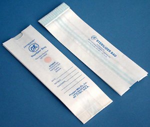 Propper Manufacturing OK Sterilization Pouch Steam 1-1/2 X 2-1/2 X 8 Inch White Tape Seal Paper - 2100200