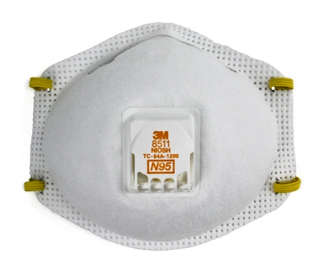 3M Particulate Respirator Mask N95 Cup Elastic Strap One Size Fits Most White - 8211
