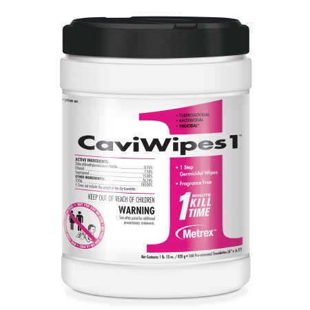 CaviWipes1 - Surface Disinfectant Premoistened Manual Pull Wipe 160 Count Canister Unscented NonSterile - 13-5100