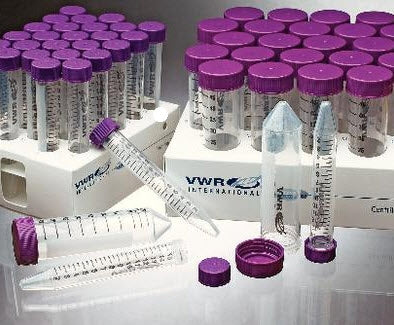 VWR International VWR SuperClear Ultra-High Performance Centrifuge Tube Conical Bottom Plain 17 X 118 mm 15 mL Purple Cap Closure Polypropylene Tube - 21008-216