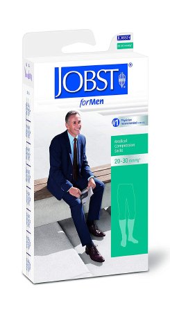 JOBST for Men Casual - Compression Socks Knee High X-Large Black Closed Toe - 113119