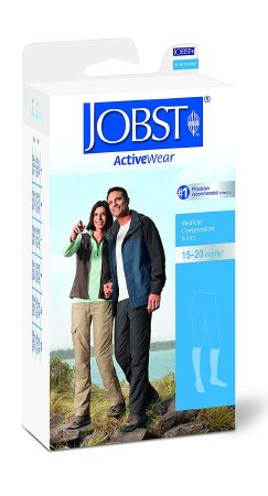 BSN Medical Activewear Compression Socks Knee High Medium White Closed Toe - 110480