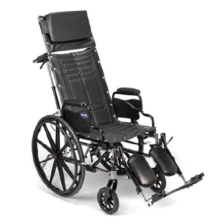 Invacare Tracer SX5 Recliner Reclining Wheelchair Dual Axle Desk Length Arm Padded, Removable Arm Style Mag Wheel 18 Inch Seat Width 250 lbs. Weight Capacity - TRSX5RC8P