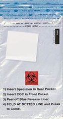 Enhanced Speci-Gard - Specimen Transport Bag with Document Pouch and Absorbent Pad 6 X 9-1/4 Inch Adhesive Closure Biohazard Symbol / Instructions for Use NonSterile - SPECI-CC