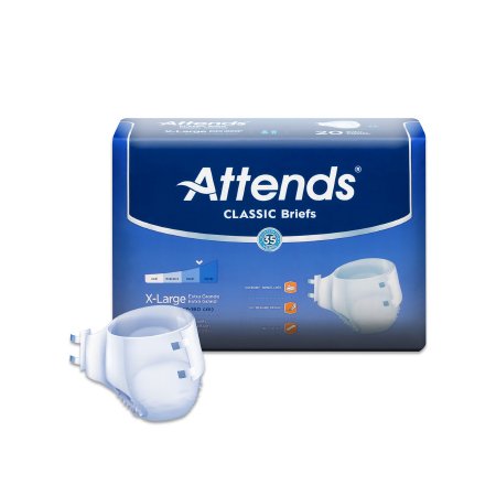 Attends Classic - Unisex Adult Incontinence Brief X-Large Disposable Heavy Absorbency - BRB4096
