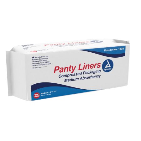 Dynarex - Bladder Control Pad 4 X 11 Inch Moderate Absorbency Wood Pulp / Polypropylene / Tissue Core One Size Fits Most Adult Unisex Disposable - 1335