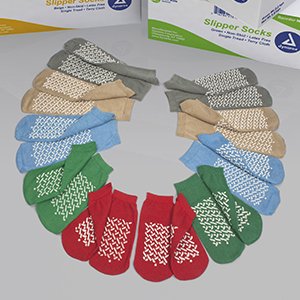 Dynarex Soft Sole Slipper Socks Large Blue Ankle High - 2182