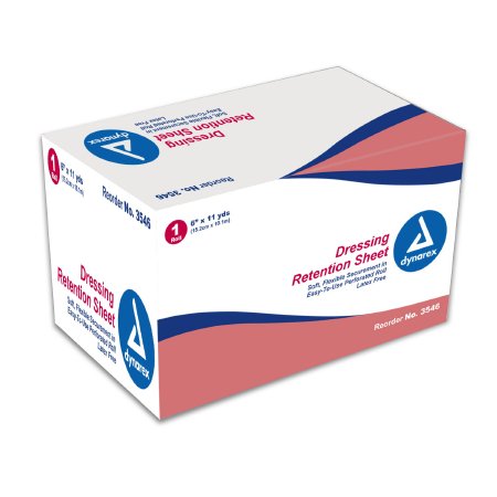 Dynarex - Dressing Retention Tape without Liner Water Resistant Nonwoven / Adhesive 6 Inch X 11 Yard White NonSterile - 3546