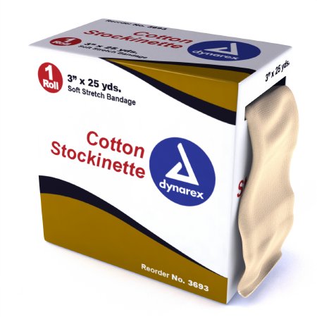 Dynarex - Stockinette Tubular 3 Inch X 25 Yard Cotton NonSterile - 3693