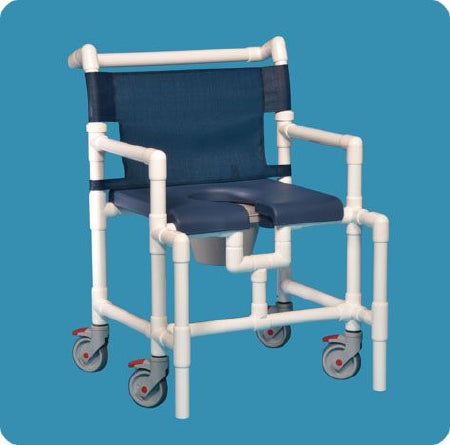 IPU - Commode / Shower Chair ipu Fixed Arm PVC Frame Mesh Back 28 Inch Seat Width - SCC750 OS N TEAL
