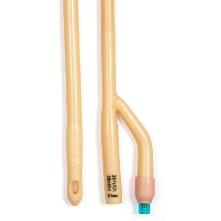 Dynarex Foley Catheter 2-Way Standard Tip 5 cc Balloon 30 Fr. Silicone Coated Latex - 4950