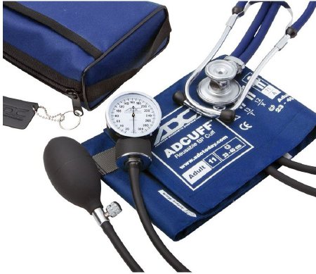 Prosphyg - Aneroid Sphygmomanometer Combo Kit Pocket Style Hand Held Adult Size Nylon Cuff Single Head Stethoscope - 7100