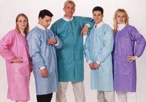Valumax International ValuMax Extra-Safe Lab Coat Multicolor Medium Long Sleeves Knee Length - 3660PGO