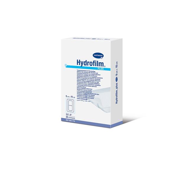 Hartmann USA Dressing Transparent Hydrofilm Plus Plstc 3-1/2X6" Strl Adhs Clear Abs Lf 25/Bx - 685775
