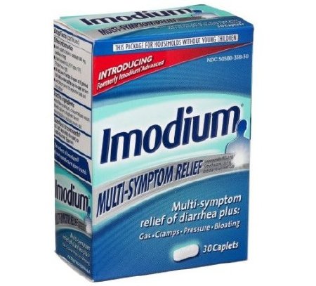 Johnson & Johnson Consumer Imodium Multi-Symptom Anti-Diarrheal 125 mg - 2 mg Strength Caplet 30 per Box - 10300450137125
