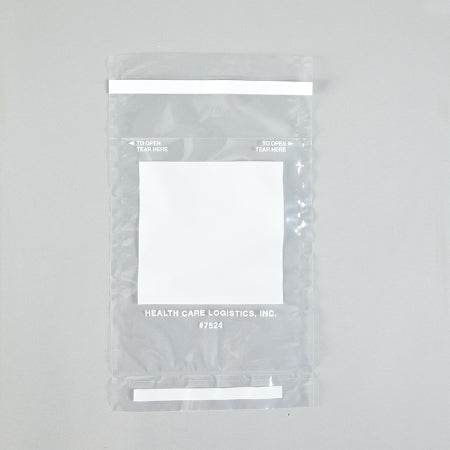 Health Care Logistics - Reclosable Tamper Evident Bag 6 X 10 Inch Plastic Clear / White Block Self Seal Closure - 7524