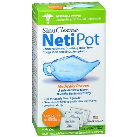 SinuCleanse Neti Pot - Saline Nasal Rinse Kit 2300 mg - 700 mg Strength 30 Packets - 64601100102