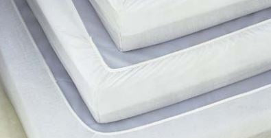 Hospitex / Encompass Group Essentials Knit Bed Sheet Fitted 36 W X 84 L X 12 H Inch White / Mint Hem Cotton 55% / Polyester 45% Reusable - 49452-647