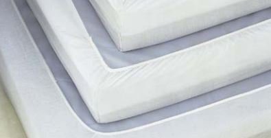 Essentials Knit - Bed Sheet Fitted Sheet 36 W X 84 L X 12 H Inch White / Mint Hem Cotton 55% / Polyester 45% Reusable - 49452-647