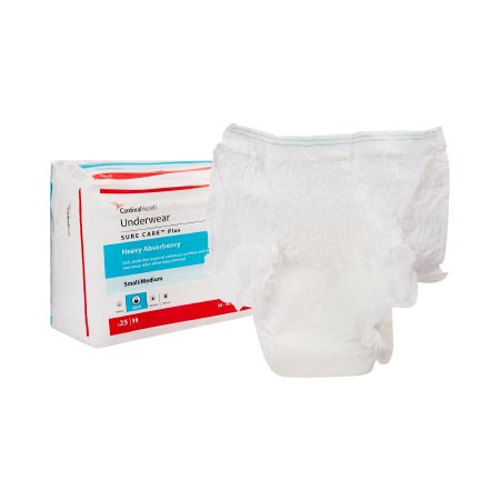 Sure Care - Unisex Adult Absorbent Underwear Pull On with Tear Away Seams Medium Disposable Heavy Absorbency - 1605R