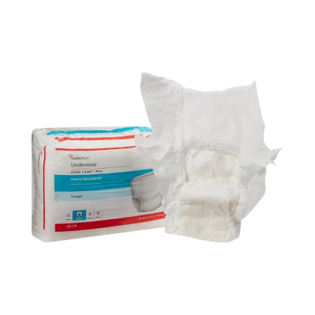 Sure Care Plus - Unisex Adult Absorbent Underwear Pull On with Tear Away Seams X-Large Disposable Heavy Absorbency - 1625R