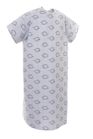 Standard Textile - Patient Exam Gown Large Champagne Blue Print Reusable - 74419430