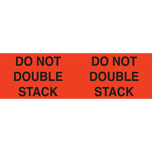 Tabbies Do Not Stack Labels, "DO NOT DOUBLE STACK" (Fluorescent Red) - 3" H x 10" W, 250 per Roll - 43513
