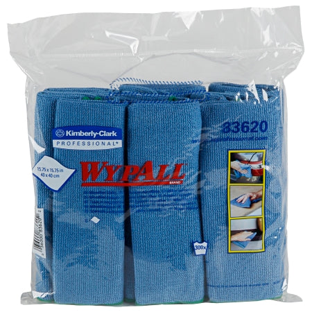 Kimberly Clark WypAll* Cleaning Cloth Blue NonSterile Microfiber 15-3/4 X 15-3/4 Inch Reusable - 83620