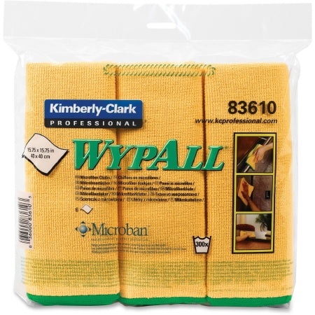 Kimberly Clark WypAll* Cleaning Cloth Yellow NonSterile Microfiber 15-3/4 X 15-3/4 Inch Reusable - 83610