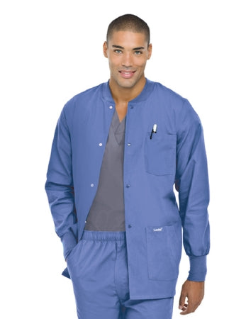 Landau Uniforms - Warm-Up Jacket Ceil Blue Medium Hip Length Reusable - 7551BCPMED