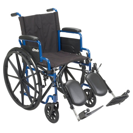 drive Blue Streak - Wheelchair Desk Length Arm Swing-Away Elevating Legrest Black Upholstery 18 Inch Seat Width Adult 250 lbs. Weight Capacity - BLS18FBD-ELR
