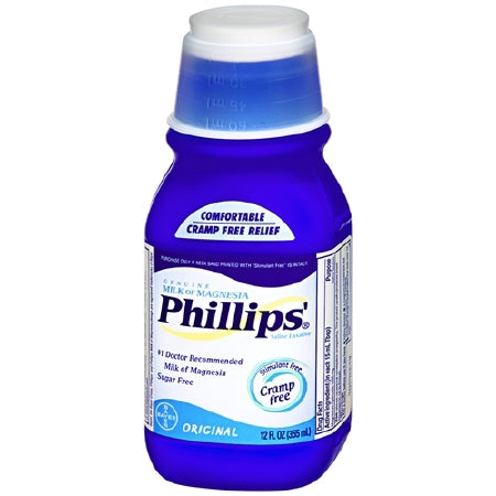 Bayer Phillips' Milk of Magnesia Laxative Original Flavor Liquid 12 oz. 400 mg / 5 mL Strength Magnesium Hydroxide - 12843035302