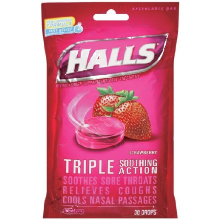 DOT Foods - Kraft Foods Inc Halls Cold and Cough Relief 2.7 mg Strength Lozenge 30 per Bag - 31254662380
