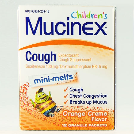 Reckitt Benckiser Children's Mucinex Mini-Melts Children's Cold and Cough Relief 100 mg - 5 mg Strength Powder 12 per Box - 63824025612