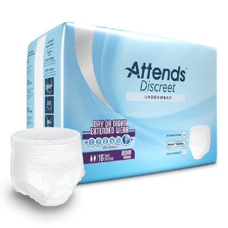 Attends Healthcare Products AttendsDiscreet Adult Absorbent Underwear Pull On Medium Disposable Heavy Absorbency - APPNT20
