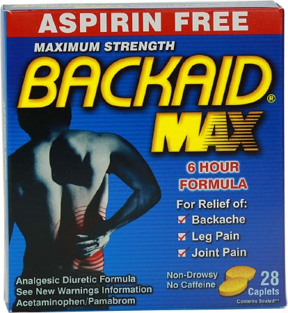 Alva Amco Pharma Backaid Max Pain Relief 500 mg Strength Acetaminophen Caplet 28 per Box - 7295953028