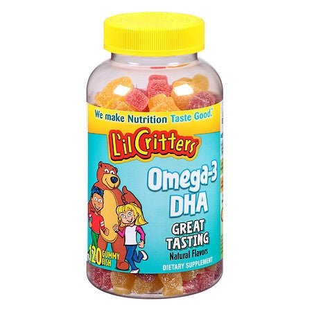 Northwest Natural Products L'il Critters Omega-3 Multivitamin Supplement Vitamin A / Vitamin D / Ascorbic Acid 500 IU - 100 IU - 6 mg Strength Gummy 120 per Bottle Assorted Fruit Flavors - 2791701434