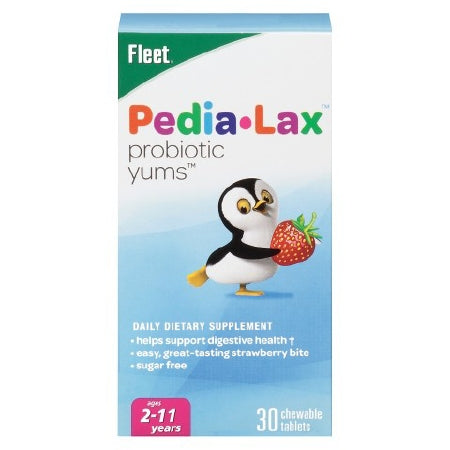 C.B. Fleet Pedia-Lax Probiotic Yums Pediatric Probiotic Dietary Supplement 30 per Box Chewable Tablet - 30132000177