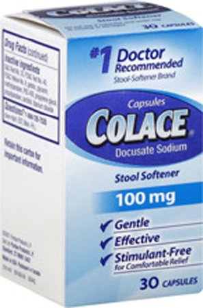 Purdue Pharma Colace Stool Softener Capsule 30 per Box 100 mg Strength Docusate Sodium - 67618010130