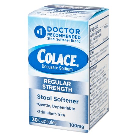 Colace - Stool Softener Capsule 30 per Box 100 mg Strength Docusate Sodium - 67618010130