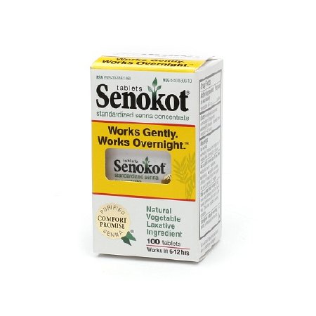 Purdue Pharma Senokot Laxative Tablet 50 per Bottle 8.6 mg Strength Sennosides - 67618030050