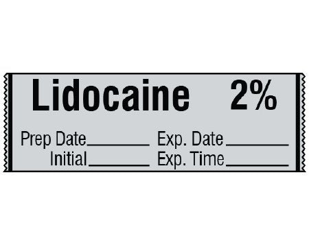 Shamrock - Drug Label Anesthesia Label Lidocaine 2% / Prep Date _____ Exp. Date _____ / Initial _____ Exp. Time _____ Gray 1/2 X 1 Inch - SA-3004-EXP