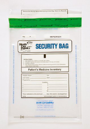 Health Care Logistics - Patient Medicine Inventory Bag 9 X 12 Inch Polyethylene Tamper Evident Tape Closure Clear - 10447